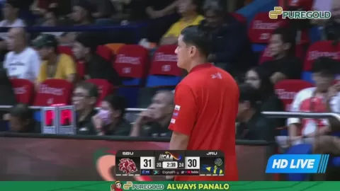 Poster siaran San Beda Red Lions VS JRU Heavy Bombers