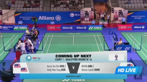 Poster siaran Li X R / Qin S Y VS Auni F / Wan Z Q